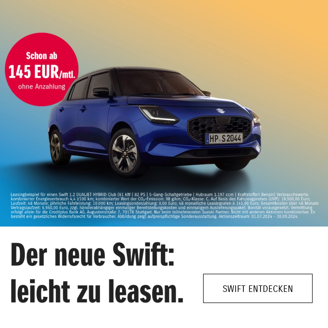 Aktion Der Suzuki Swift leicht zu leasen